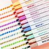 6pcs/set Magic Color Changing Double Head Highlighters Student Notebook Highlight Markers Pen Scrapbook Decoration Materials