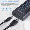 USB 3.0 концентратор розетка коммутатор 10 портов концентратор Multi-tap Multi-ports док-станция зарядное устройство несколько источников питания тип C