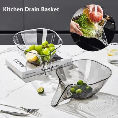 Многофункциональная кухонная сливная корзина, пластиковая стиральная машина для овощей и фруктов, кухонная корзина для фруктов со съемным скелетным отверстием, кухонные аксессуары