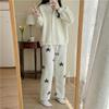 Women's Star Print Plush Pajamas - Warm, Thick, and Loose Autumn/Winter Loungewear Trousers