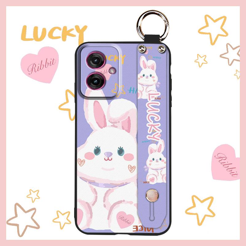 Silicone Cartoon Phone Case For MOTO G55 5G Anti-dust Phone Holder Cute Anti-knock Wrist Strap Soft case Fashion Design