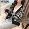 Women's Vintage Knitting Cardigan Small Fragrance Coat V-neck Short Knitting Cardigan Sweater