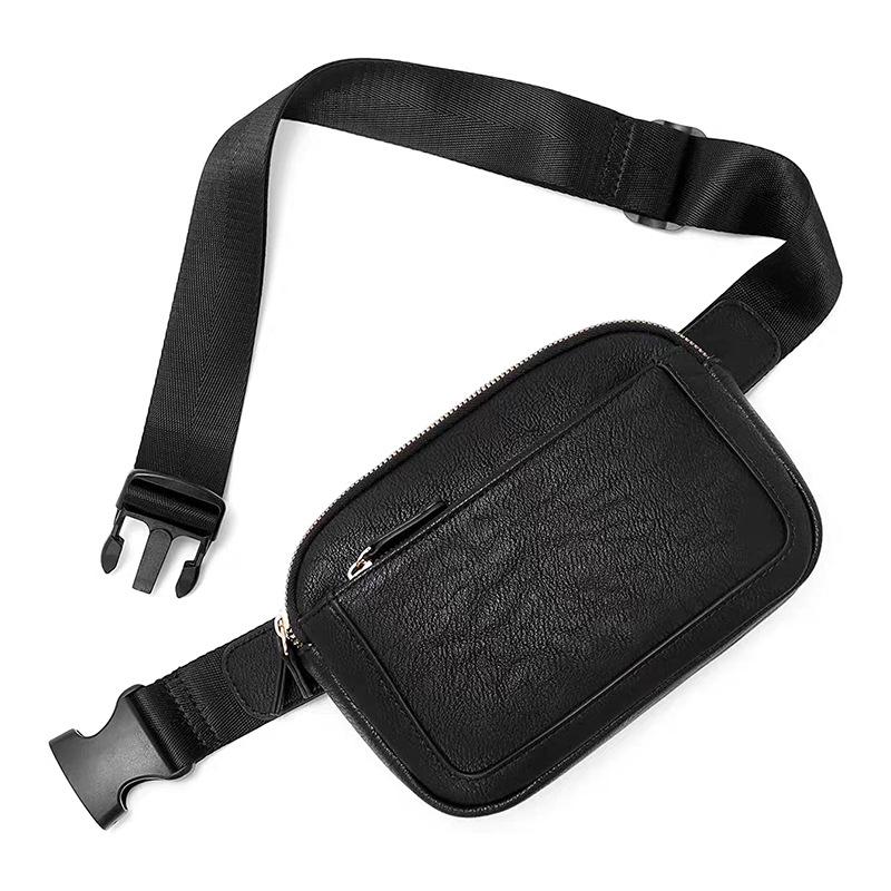 Unisex PU Leather Crossbody Fanny Pack with Adjustable Strap