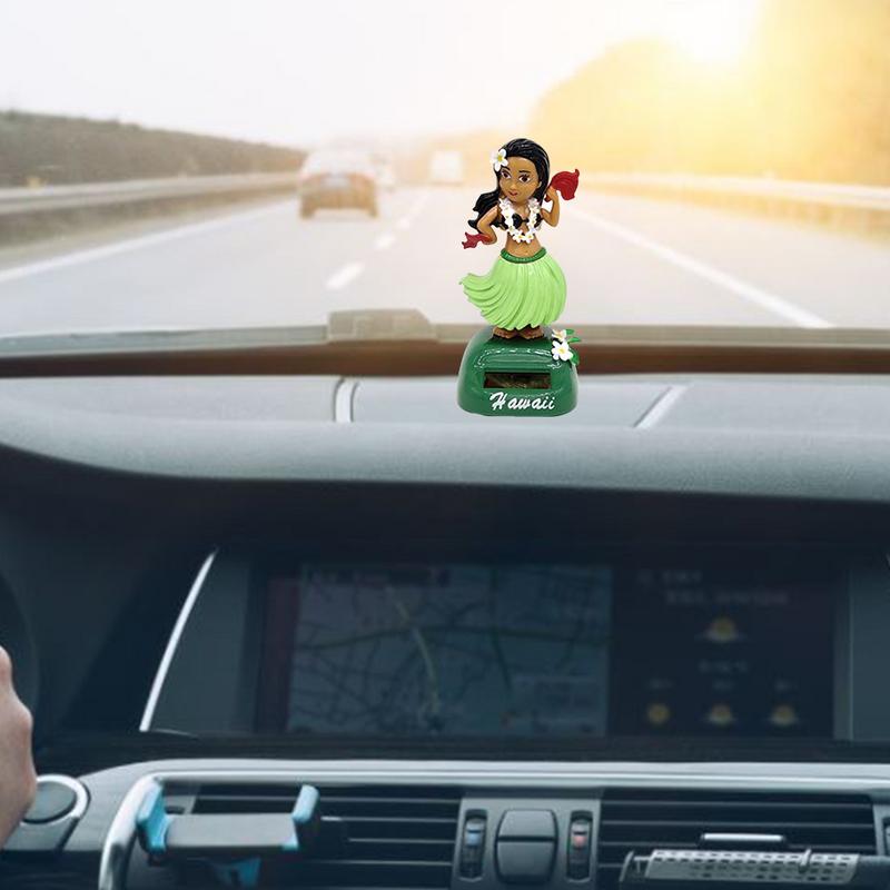 Украшения для приборной панели автомобиля Танцующая фигурка на солнечной батарее Гавайская танцовщица ХулаКачающаяся головой Девушка-хула Приборная панель Гавайская танцующая девушка