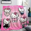 1 шт. Фланелевое одеяло с милым принтом Hello Kitty, Высокое качество, Для всех сезонов, Декор для дома, Тепло и уют, Идеально для рождественских подарков