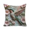 New 3D Imitation Carving Three-dimensional Flower and Bird Print Pillow Case, Fashionable and Simple Living Room Sofa Home Pillow