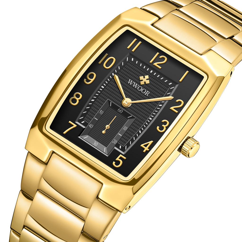 WWOOR New Gold Women Watches Creative Steel Women's Bracelet Wrist Watches Ladies Square Waterproof Watch