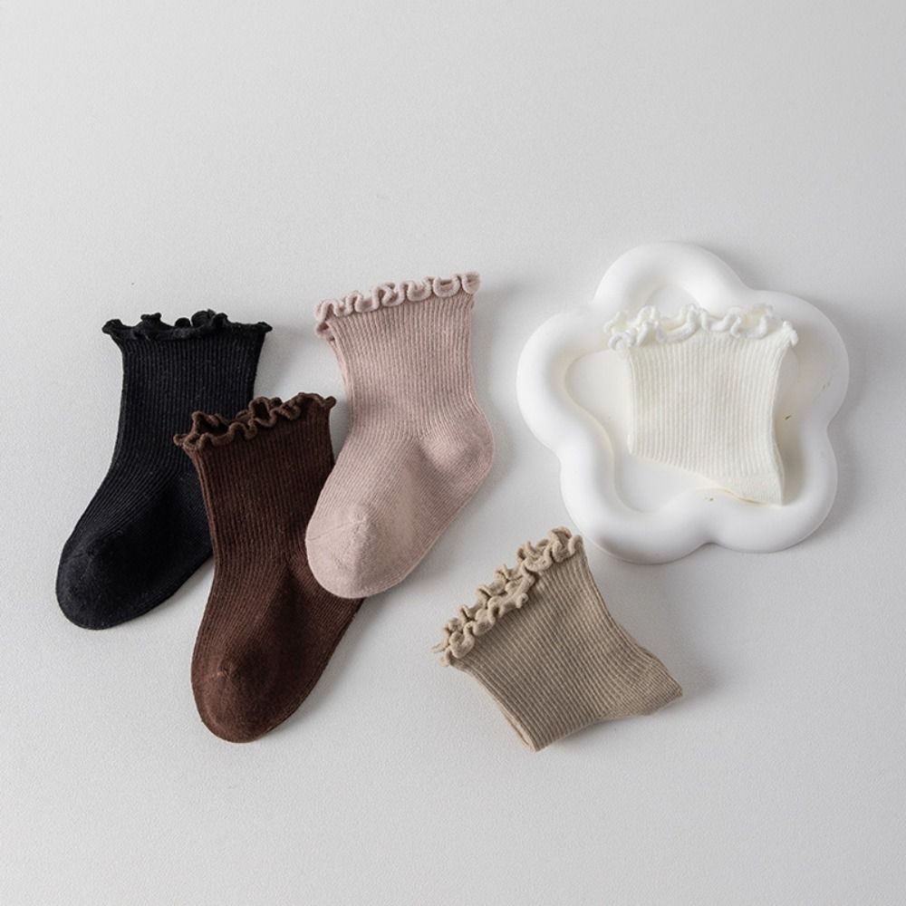 5Pairs Breathable Baby Cotton Socks Autumn Spring Newborn Socks Toddle Short Tube Socks Newborn