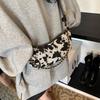 Versatile Cow Pattern Bag Women's New Fashion Trend Splicing Horn Bag Simple Canvas Messenger Bag CLE