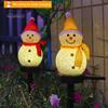 Snowman Solar Light LED Solar Powered Snowman Light Waterproof Light-Up Snowman Lamp for Garden Patio Lawn Christmas Decor
