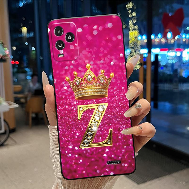 Crown Initial Letter Black Case For BLU View 5 Pro Protective Soft Silicone Shockproof Casing For BLU View 5 Pro Back Cover