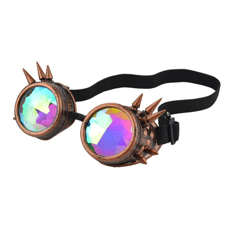 Steampunk Goggles Sunglasses Men Women Kaleidoscope Glasses Rave Festival Holographic Retro Party Cosplay Goggle Eyewear