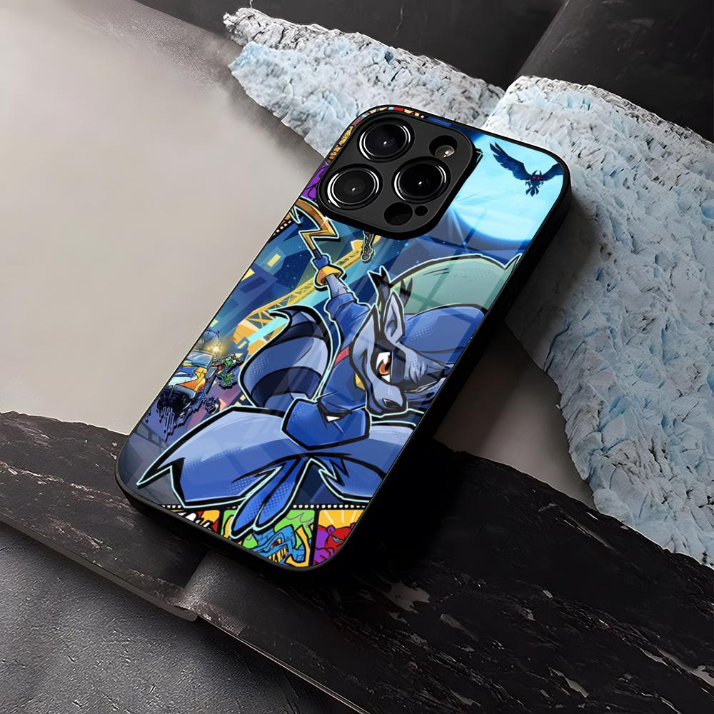 Мультяшный чехол Sly Cooper для телефона из закаленного стекла для iPhone 16 13 14 12 15 11 Pro Max Plus Mini X XR SE2020 Coque