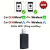 2 in 1 Wireless CarPlay Adapter & Android Auto Wireless Adapter Plug and Play Carplay Wireless Adapter Auto Connect