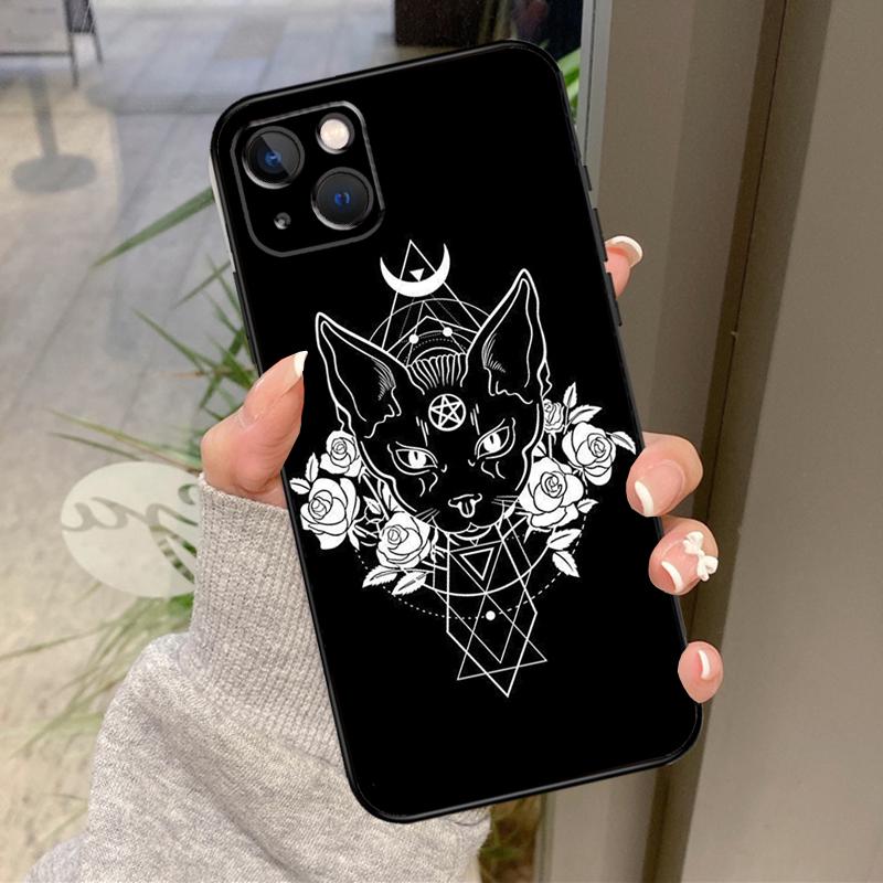 Чехол для телефона «Лунное Таро Кот-Ведьма» для iPhone 16 15 14 Pro Max 11 12 13 Pro Max Mini XR 16 15 Plus 16e Задняя крышка