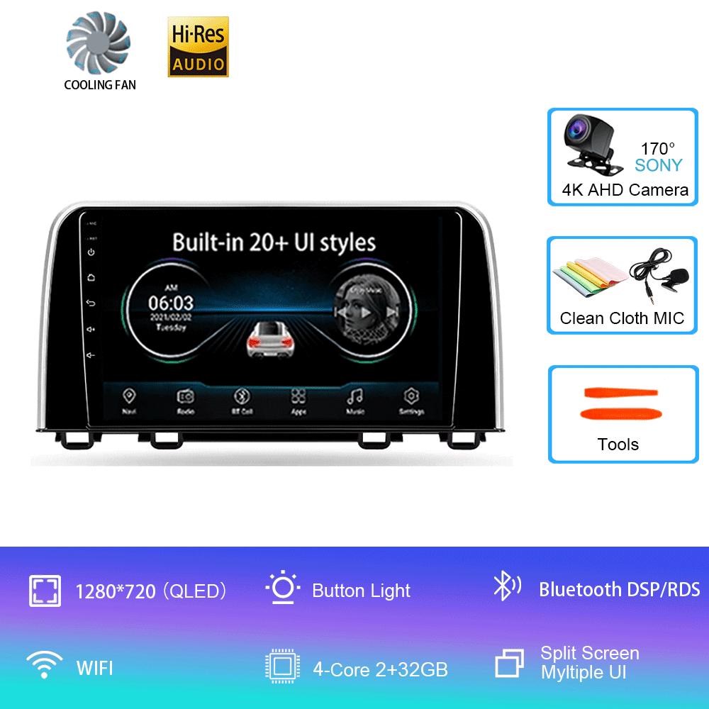 Android 14 Car Radio For Honda CRV CR-V 5 RT RW 2017 - 2022 Multimedia Video Player Navigation stereo GPS No 2din 2 din dvd