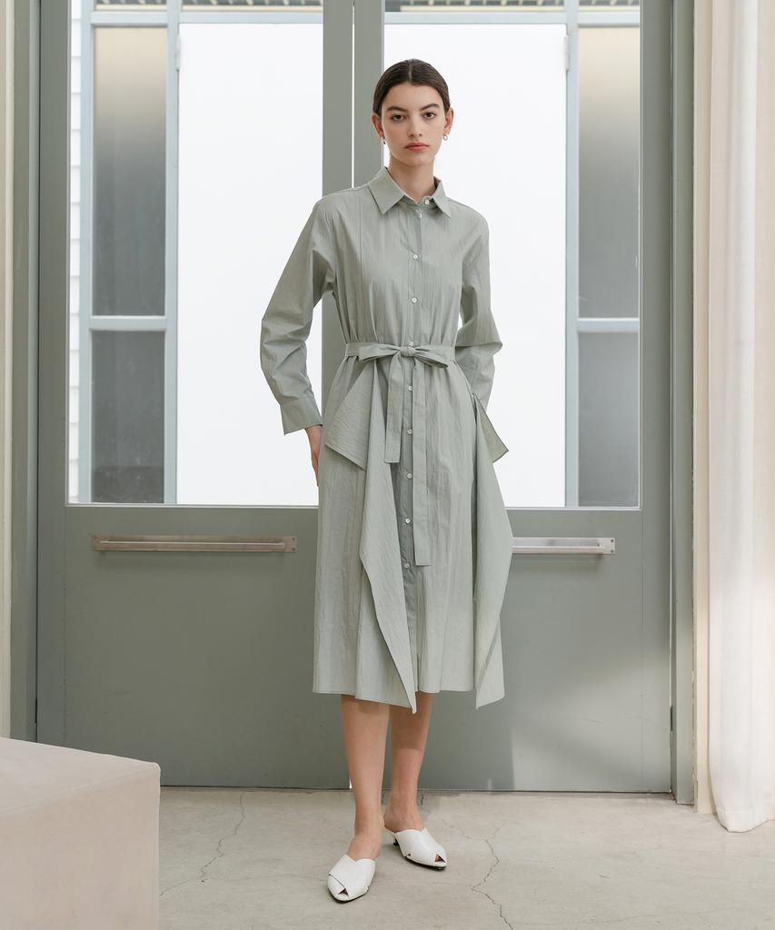 Unis Pastel Green Shirt Dress