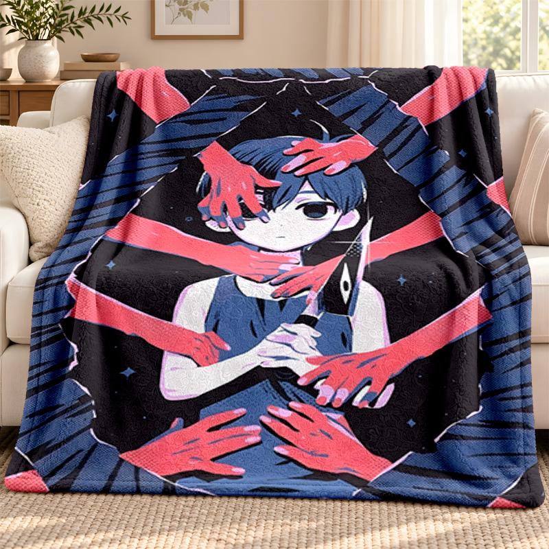 Omori blanket Flannel Blanket Soft Cozy Plush Throw for Sofa Bed Lightweight Home Decoration Outdoor camping