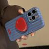 Чехол для iPhone 16/17 в красно-синюю полоску / Пленка для 15 Pro Max Ретро Персонализированная подставка
