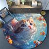 Kitten Clownfish Round Area Rug,Carpet Rug for Living Room Bedroom Sofa Playroom Decor,Non-slip Floor Mat