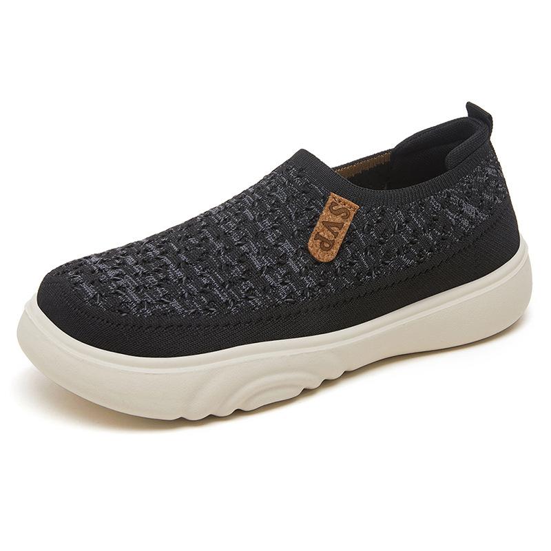 Shoes Women's Summer New One-pedal Mother Shoes Fly-woven Breathable Casual Shoes Women's Shoes Soft Soles Are Not Tired