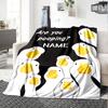 Ducks Asking If You Are Pooping Lightweight Personalized Blanket Personalized Text Soft Warm Cozy Perfect For Sofa Couch Office Bed Picnics Four
