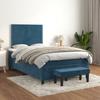 3137777 vidaXL Divan Bed and Mattress Dark Blue 120x200cm Velvet
