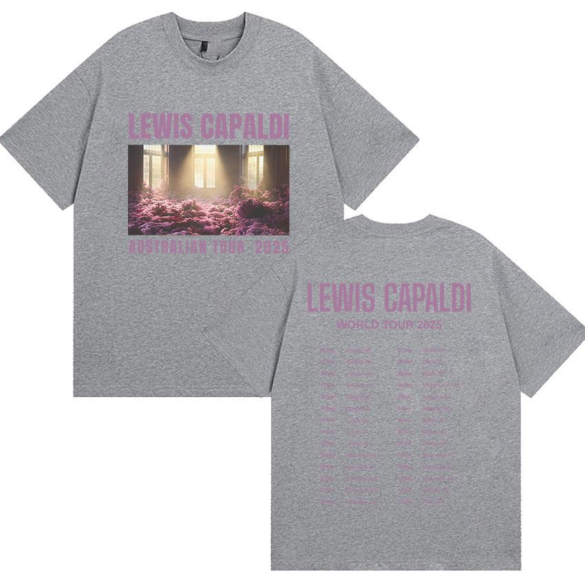 Lewis Capaldis World Tour 2025 Summer Graphic 100 Pure Cotton Printed Tshirt Men Women Casual Oversized Fashion Clothing Y2k