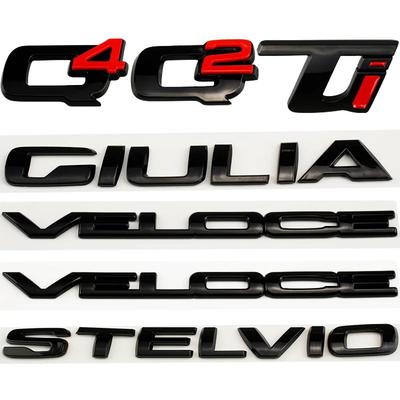 1 шт. ABS Наклейка на кузов автомобиля Буквы Значок Стайлинг для STELVIO VELOCE GIULIA Q2 Q4 Ti Логотип 2025 Автомобильные боковые эмблемы Аксессуары