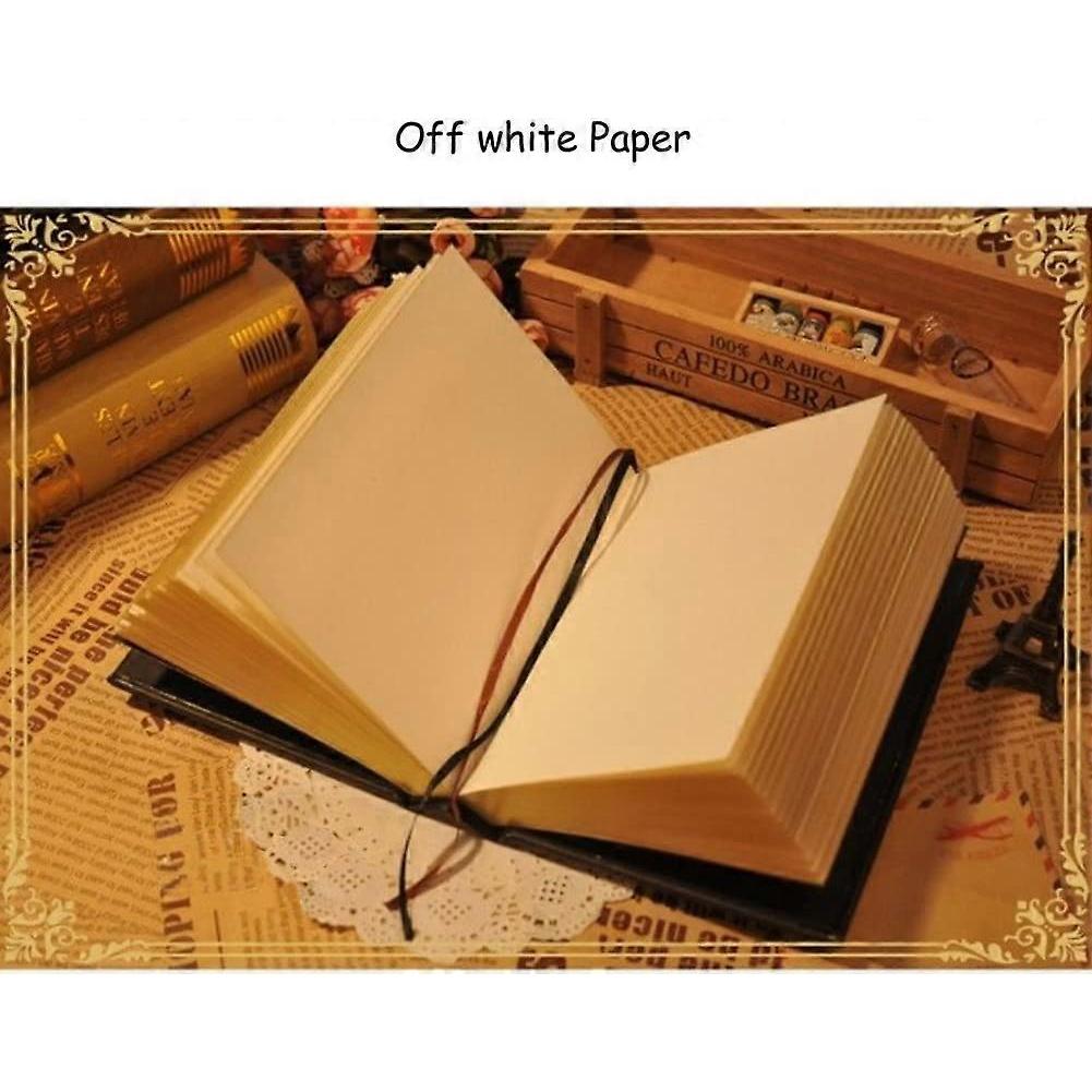Leather Vintage Embossed Cover Notebook Life Story Book Blank Hardback Scrapbook Travel Ultra Thick Writing Journal Work Diary(1pcs, black)