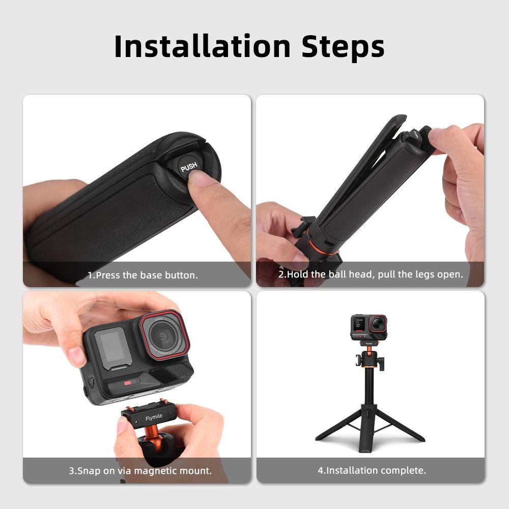 Cold Shoe Selfie Stick Tripod for Insta360 Ace/Ace Pro/2/X5/X4/X3 Action Camera Accessories