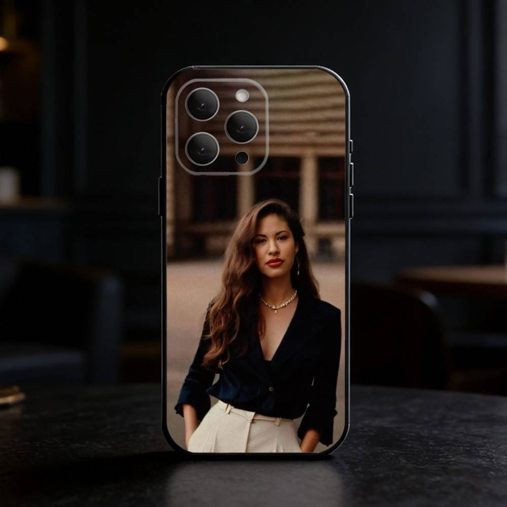 Singer Selena Quintanilla Phone Case For iPhone 17,16,15,14,13,12,11 Plus,Pro,Max,Mini Silicone black Soft Cover
