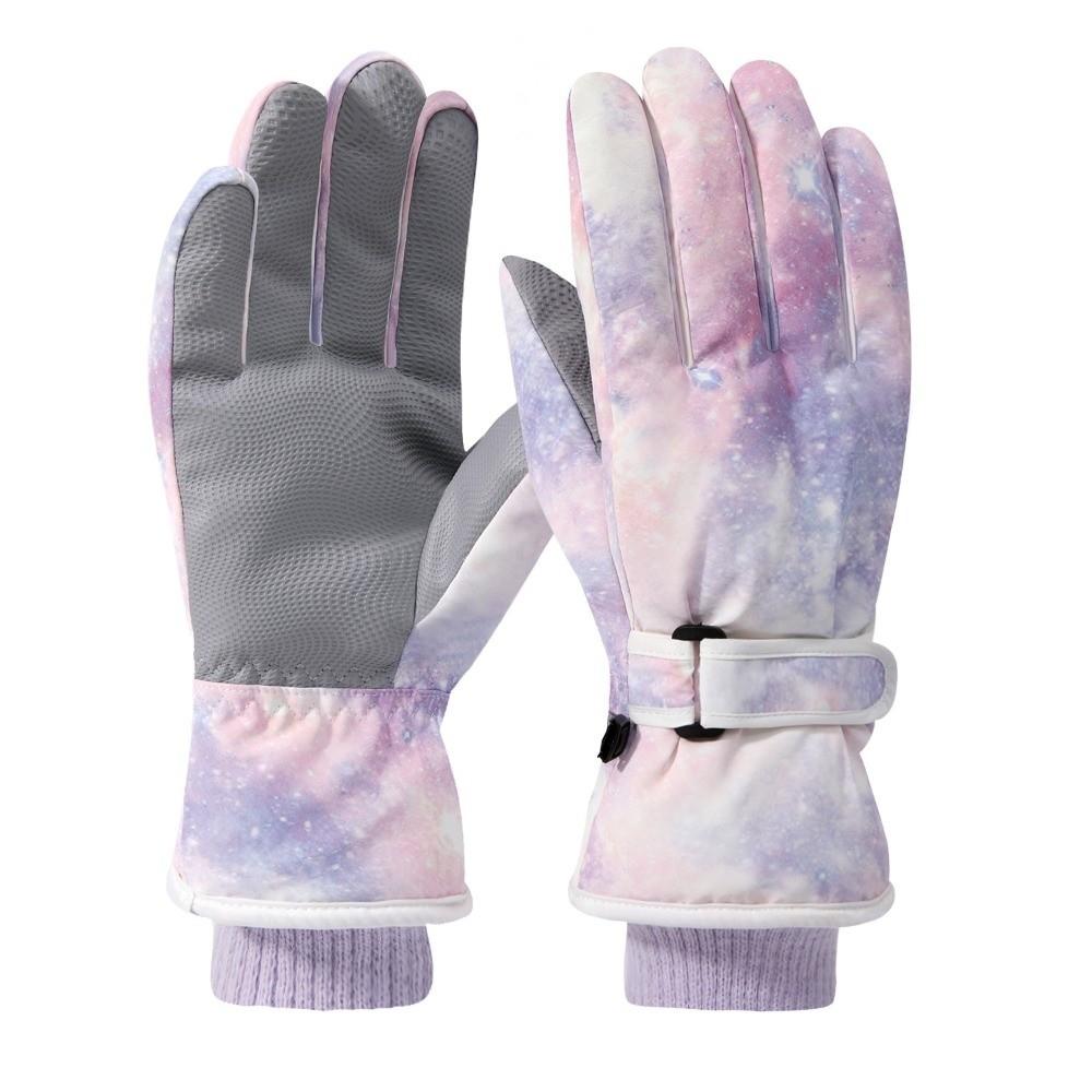 Thick Warm Tie Dye Gloves Fleece Lined Touchscreen Handwear Winter Fingerwear Ski Mittens Cycling