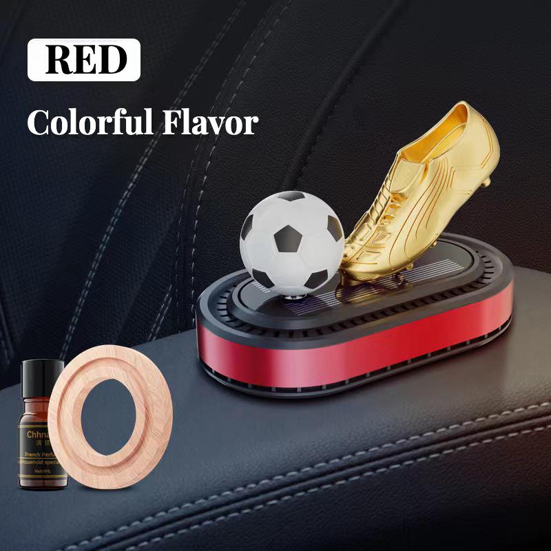 Вращающийся футбольный мяч в форме солнечной батареи для автомобиля, ароматерапия, долговечный освежитель воздуха для автомобиля