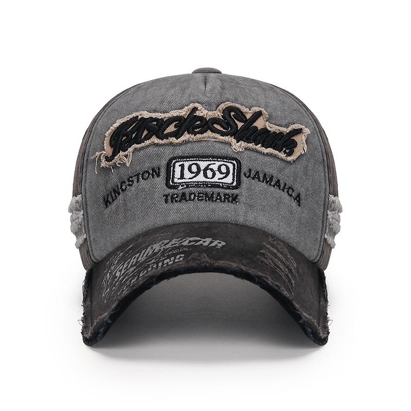 Кепка бейсболка с дыркой, с необработанным краем, выстиранная, состаренная, вышитая, цифровая, пятипанельная, солнцезащитная, экспортная, в наличии