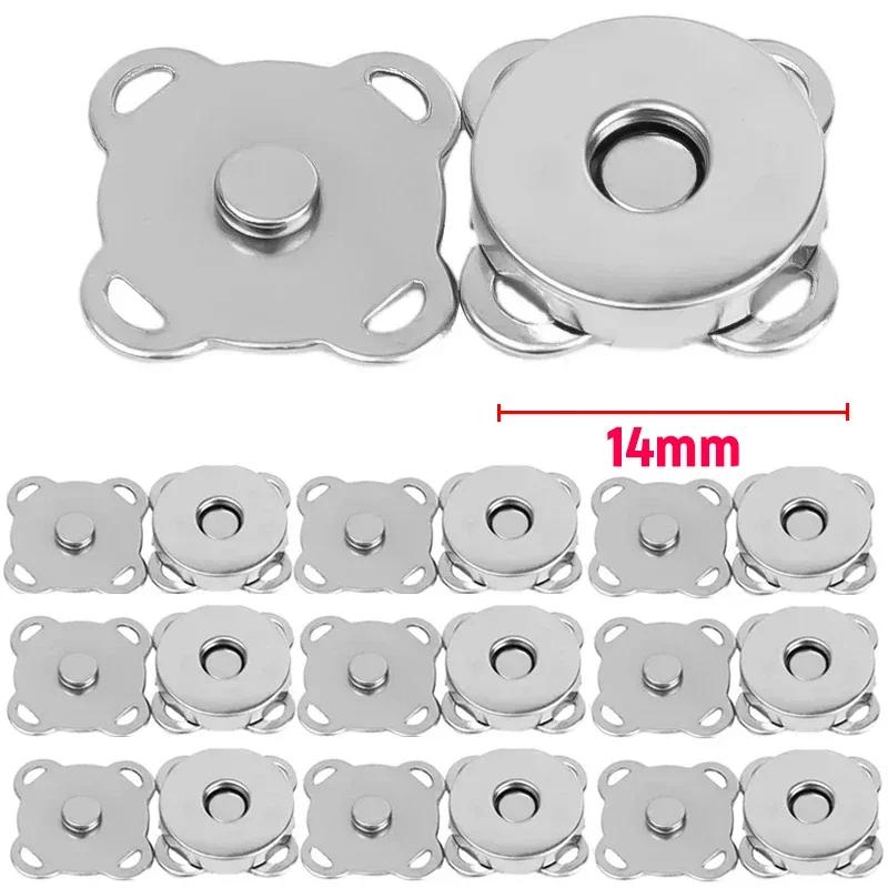 1-20sets Square Magnetic Snap Fasteners Clasps Button Handbag Purse Wallet Craft Bags Parts Accessories 14mm 18mm Pick Color