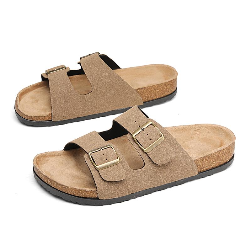 10 цветов, мюли, пряжка, кожа, пробка, елочка, тапочки для мужчин, женщин, пары, ретро, летние тапочки, модные повседневные пляжные сандалии