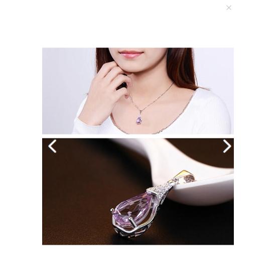 Серебряная капля воды с аметистовым камнем, ожерелье, серьги, серебристый комплект