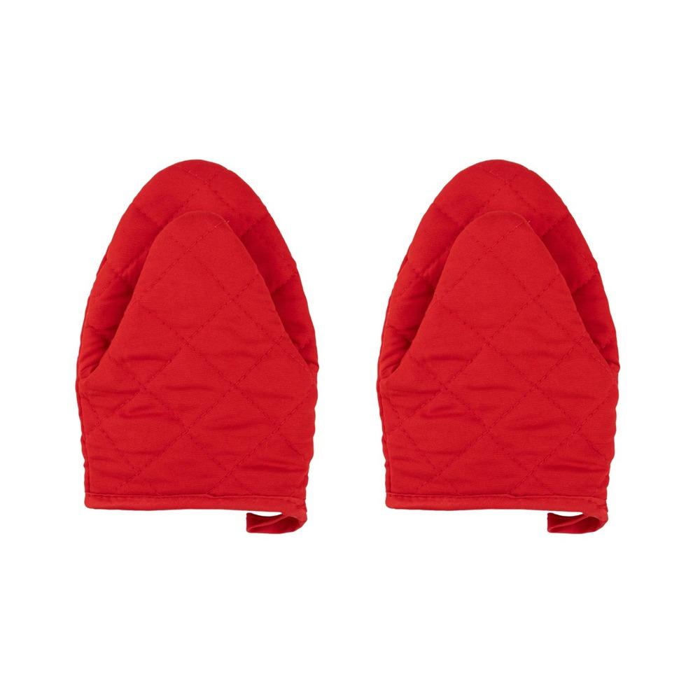 2PCS Hanging Microwave Gloves Non-Slip Grilling Mitts Multifunctional Antiscald Oven Mitts  BBQ