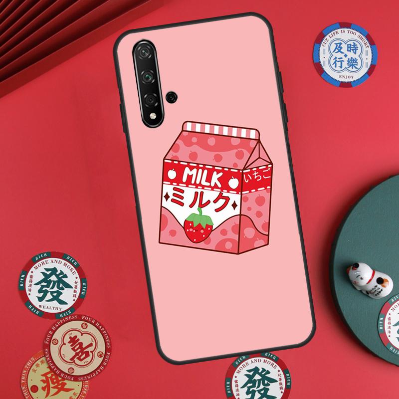 Милая коробка с клубничным молоком для Huawei Nova 5T 10 9 SE 7i 8i 11i 12i Y73 Y90 Y70 Y72 Y61 Y91 P60 Pro P30 P40 Lite Чехол