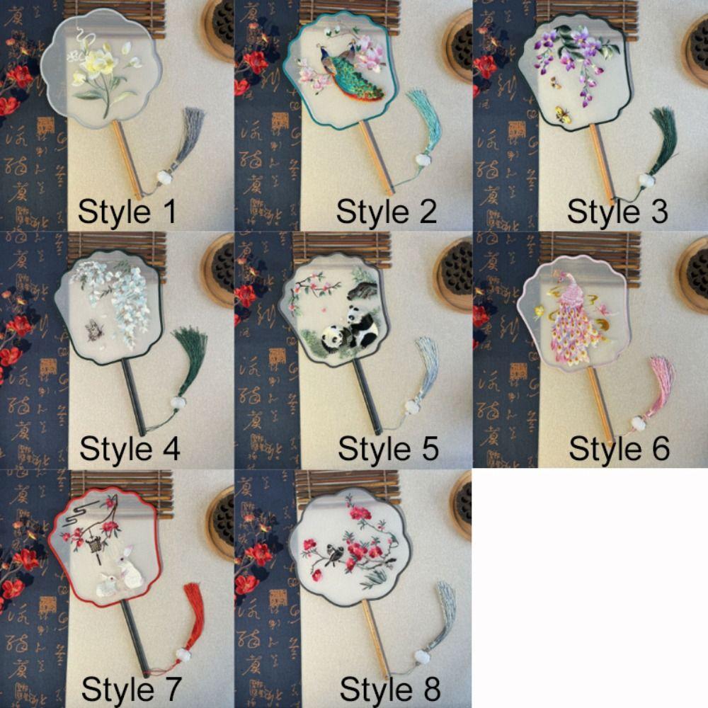 С кисточками китайский вышитый веер в китайском стиле туань фан товары для вечеринок шелковый веер китайская свадьба