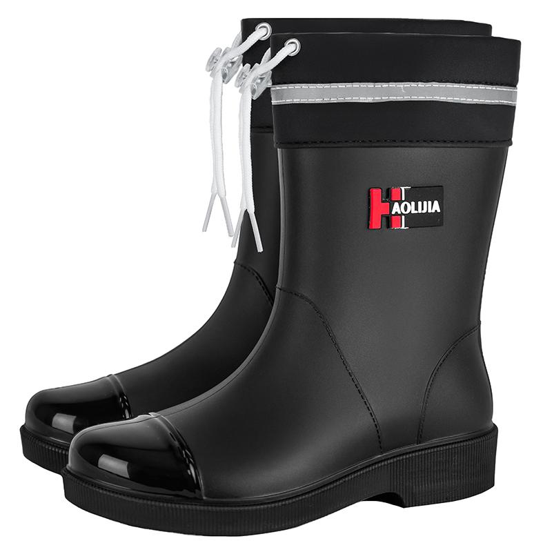 Модные уличные женские резиновые сапоги, широко используемые нескользящие водонепроницаемые сапоги до середины голени