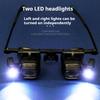 Magnifying Glass with Light Magnifier with Led Light Glasses Style Head Mounted 24X with Multiple Sets of Lenses