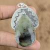 Подарок на день рождения для нее Подвеска с натуральным моховым пренитом из драгоценного камня, серебро 925 пробы