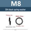 Yigu 304 Stainless Steel Black Spring Washer - Thickened Split Design for Shock Absorption