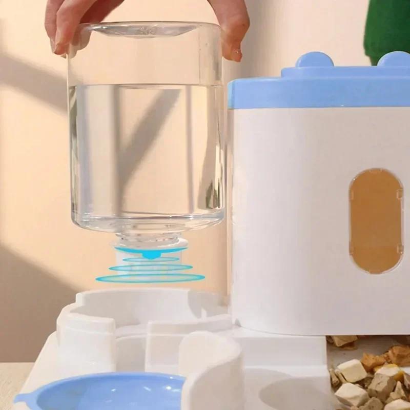 Автоматическая миска-кормушка 2-в-1 для собак и кошек, большой диспенсер для корма с системой подачи воды для щенков, котят, аксессуар для питомцев