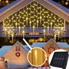 96/162 LED Solar Waterfall Light String Curtain Light Outdoor Waterproof Courtyard Decoration Light Christmas Fairy lamp Xmas