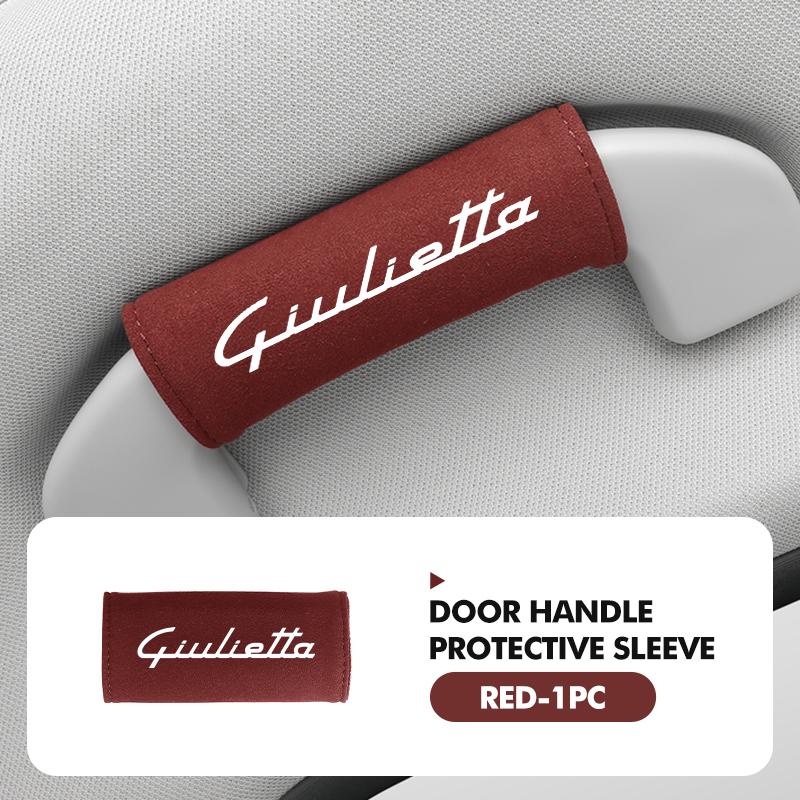 JOSAC1 2026 Hot Alfa Romeo Car Styling Roof Handle Cover Door Handrail Suede Protector Cover For Alfa Romeo Giulietta 940 2010-2014 201