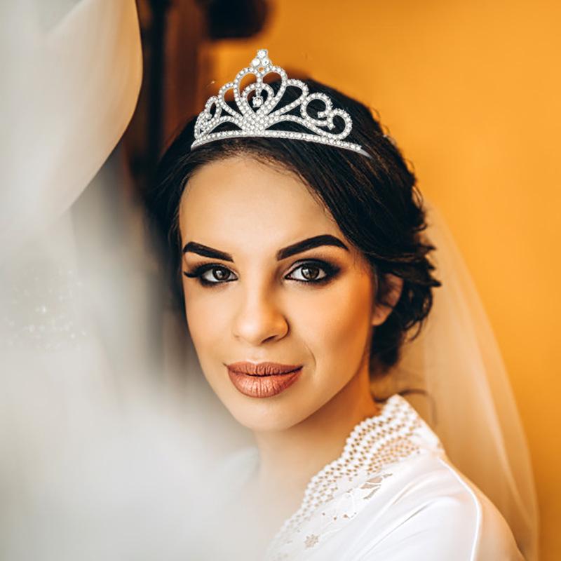 Элегантная хрустальная свадебная повязка на голову принцессы с короной