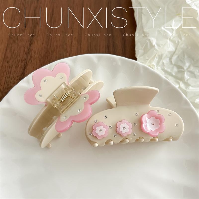 Заколка для волос EmiJay Розовый цветок и бабочка - Милая романтичная заколка-акула